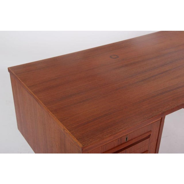 Brown Teakwood Desk by J. Svenstrup for J. Svenstrup, 1960s For Sale - Image 8 of 12