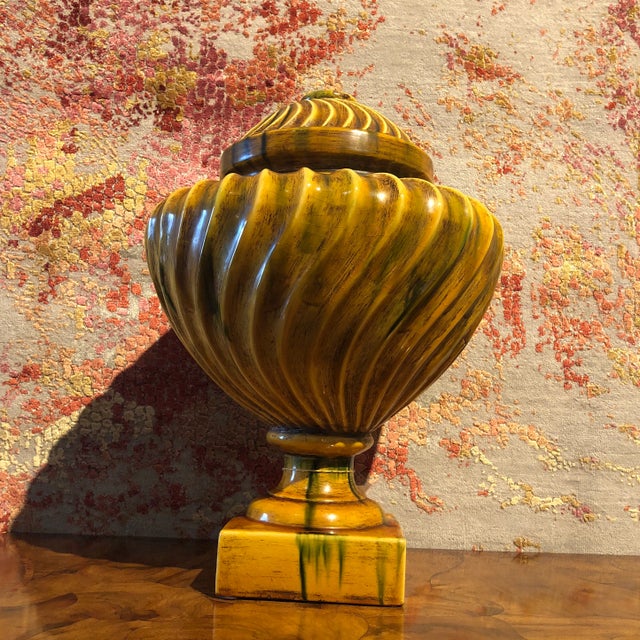 1990s Italian Hand Painted Ceramic Urn - Table Top For Sale - Image 11 of 12