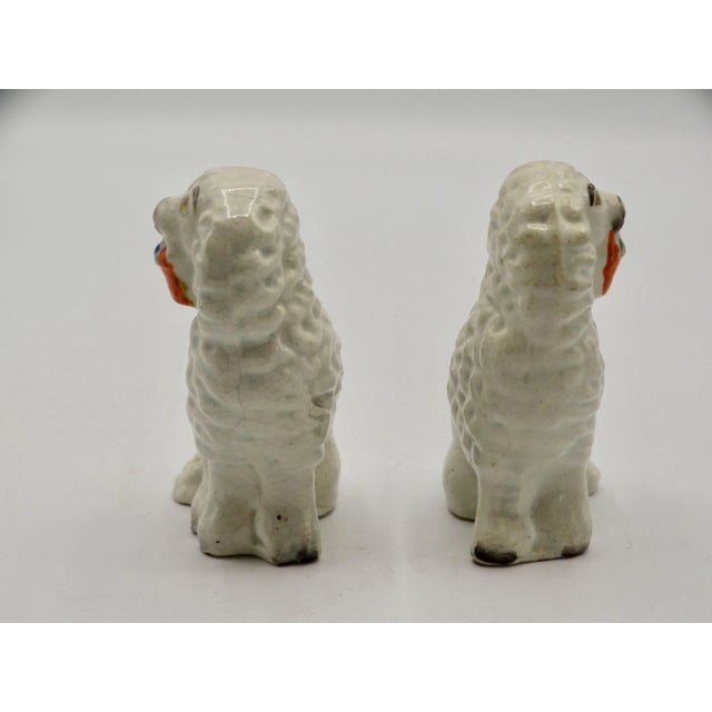 Antique English Staffordshire Dogs With Baskets, a Pair For Sale - Image 4 of 9