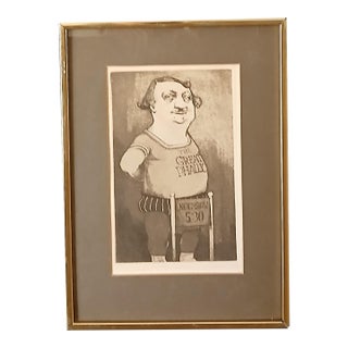 Charles Bragg Signed Numbered Etching "Side Show" Renowned Satirical Artist For Sale