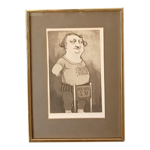 Charles Bragg Signed Numbered Etching "Side Show" Renowned Satirical Artist