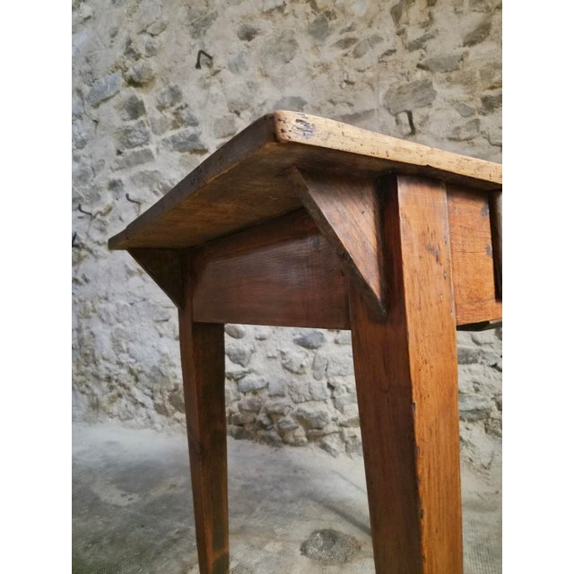Antique French Worktable and Bistro Chair, 1900s and 1950, Set of 2 For Sale - Image 6 of 18