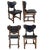 SBrutalist Oak and Leather Dining Chairs, 1960s, Set of 4 For Sale