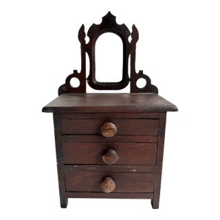 Antique Miniature Wooden Salesman Sample Dresser Chest of Drawers For Sale
