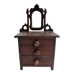 Antique Miniature Wooden Salesman Sample Dresser Chest of Drawers