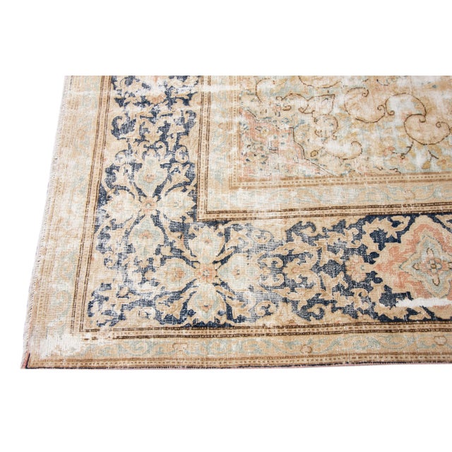 Mid-20th Century Vintage Distressed Wool Rug 10 X 14 For Sale In New York - Image 6 of 10
