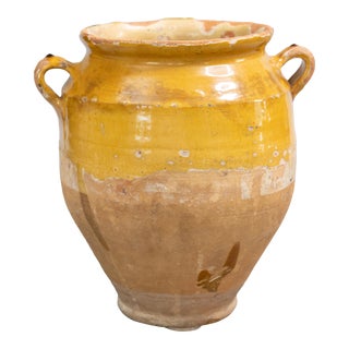 Antique French Terracotta Confit Pot For Sale