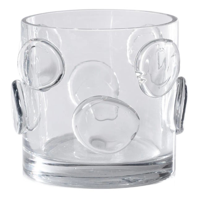 Celeste Clear Glass Candle Holder, 6.75" x 6" For Sale