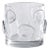 Celeste Clear Glass Candle Holder, 6.75" x 6" For Sale