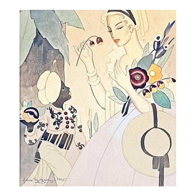 Female Figure With Attendant by Alice Szegedy (Hungarian, 20th C). For Sale