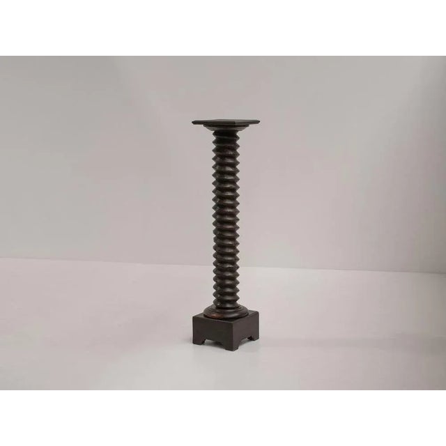 Large Turned Oak Pedestal, France, 1940s For Sale - Image 10 of 10