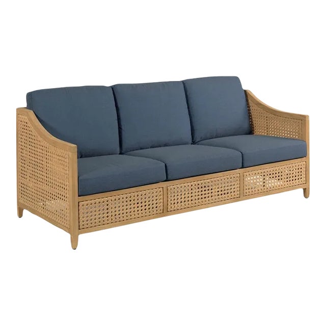 Woodbridge Furniture Jupiter Sofa, Natural Teak Finish For Sale