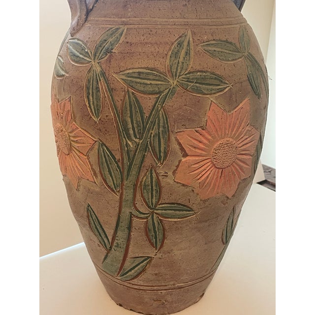 1970s Vintage Terracotta Floor Vases, a Pair For Sale - Image 5 of 12