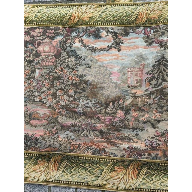 Vintage French Jacquard Verdure Tapestry in the style of Aubusson, 1970s For Sale - Image 3 of 18