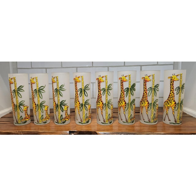 1950s Mid Century Modern Gay Fad Studios' "Giraffe" Tom Collins Glasses - Set of 8 For Sale - Image 16 of 16