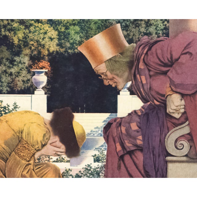 American 1925 Maxfield Parrish Lithograph "Lady Ursula Kneeling Before King Pompdebile" For Sale - Image 3 of 5
