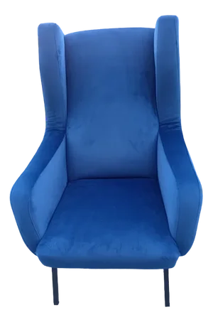 Back Chair in Blue Velvet, 1960s