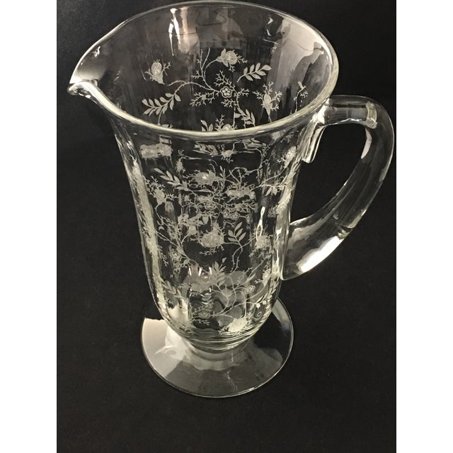 Vintage Optic Glass Fostoria Chintz Pitcher Chairish