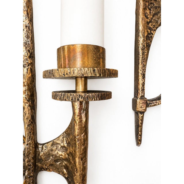 1990s Vintage Brass Wall Lights from Felix Agostini, 1990s, Set of 2 For Sale - Image 5 of 7