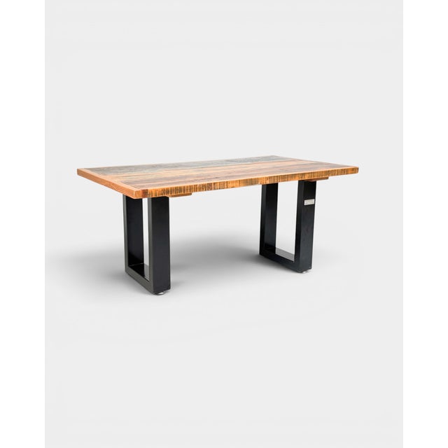 Vintage Industrial Coffee Table with Reclaimed Wood Top from MDesign, 2010s For Sale - Image 3 of 7