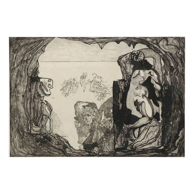 Jorge Castillo, Homage to Michelangelo, Original Etching, 1975 For Sale