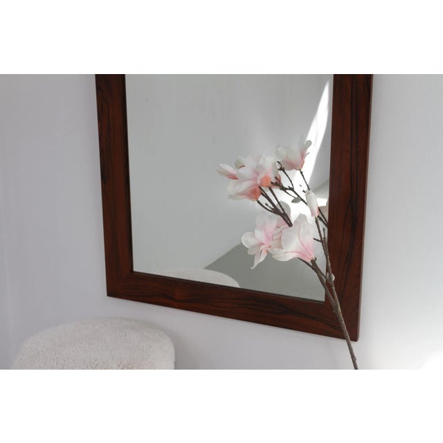 Large Mid-Century Modern Rosewood Mirror, Denmark, 1970s For Sale - Image 16 of 18