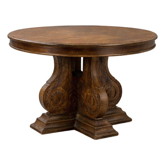 Renaissance Revival Carved Round Dining Table | Late 19th or Early 20th Century | English or Continental For Sale