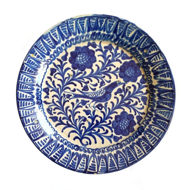 Large Antique Spanish Fajalauza Pottery Hand-Painted Bowl For Sale - Image 11 of 11