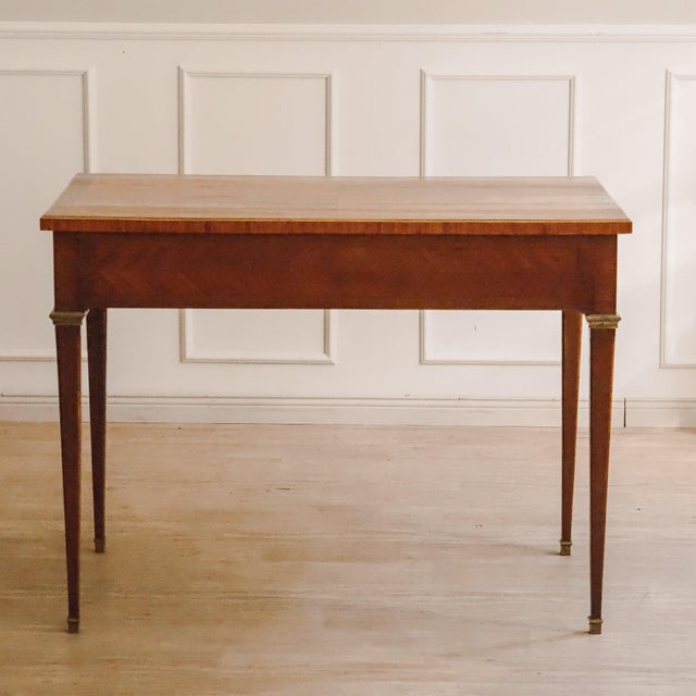 Antique Louis XVI Style Desk with Inlays and Pull-Out Drawers, 1880 For Sale - Image 13 of 13