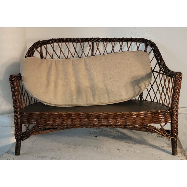 1940s Heywood Wakerfield Wicker Set of Four Childrens Chairs and Table Set, 4 Pieces For Sale - Image 9 of 15
