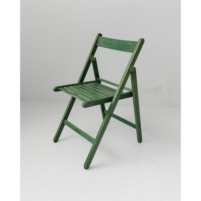 Vintage Green Wooden Folding Chair from Realpina, Italy, 1970s For Sale - Image 11 of 11