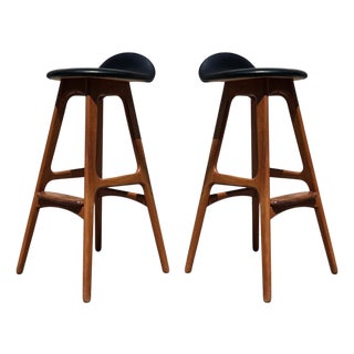 Erik Buch for Oddense Maskinsnedkeri o.d. Mobler Danish Teak Barstools For Sale