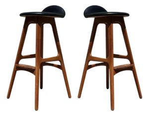 Erik Buch for Oddense Maskinsnedkeri o.d. Mobler Danish Teak Barstools