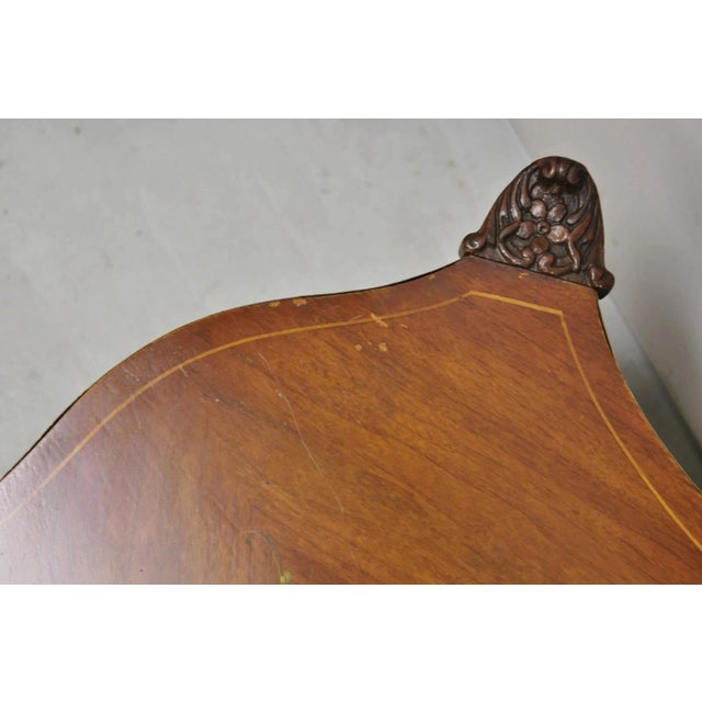 Wood Vintage French Louis XV Style Walnut Coffee Table With Hand Painted Floral Top For Sale - Image 7 of 12