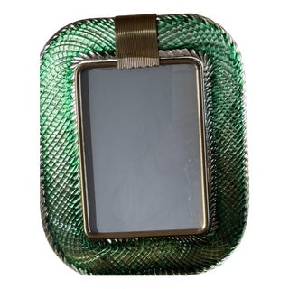 Olive Green Murano Glass Photo Frame, 2000s For Sale
