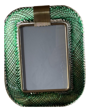 Olive Green Murano Glass Photo Frame, 2000s