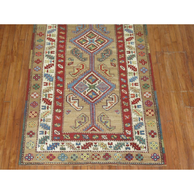 Early 20th Century Camel Persian Serab Wide Runner - 3'11" x 9'10" For Sale - Image 4 of 5