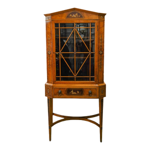 Mid 19th Century Royal Furniture Co. Sheraton Curio Cabinet