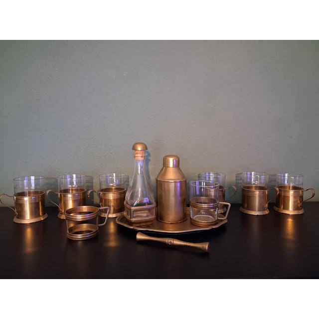 Antique Desk Service with Glass, 1800, Set of 12 For Sale - Image 3 of 7