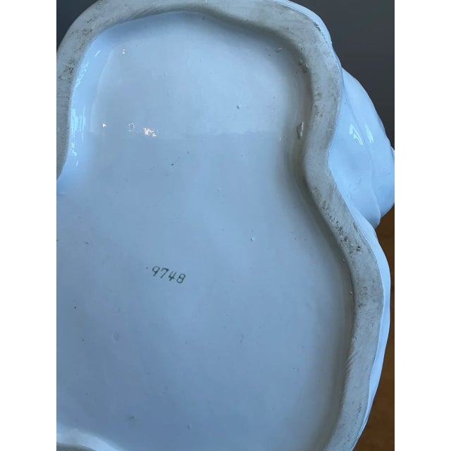 Vintage Italian White Frog Ceramic Vase For Sale - Image 9 of 12