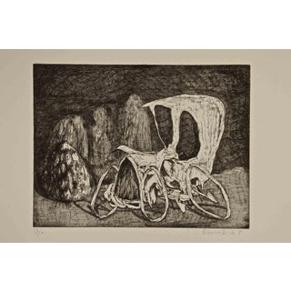 Armando Buratti, Clunker and Rocks, Etching, 1965 For Sale