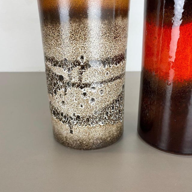 Fat Lava Pottery Vases from Scheurich, Germany, 1970s, Set of 2 For Sale - Image 6 of 18