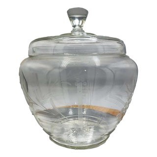 Art Nouveau Glass Punch Bowl, 1890s, Set of 2 For Sale