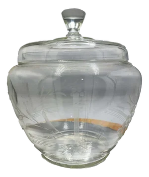Art Nouveau Glass Punch Bowl, 1890s, Set of 2