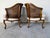 1960s Vintage French Provincial Louis XV-Style Carved Walnut & Cane Club Chairs – Pair For Sale In Miami - Image 6 of 13