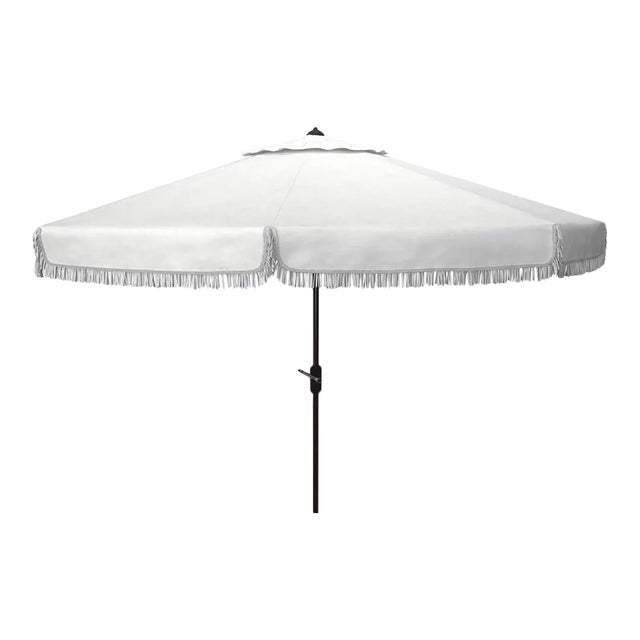 Milan Fringe 11 Ft Umbrella - Ivory For Sale