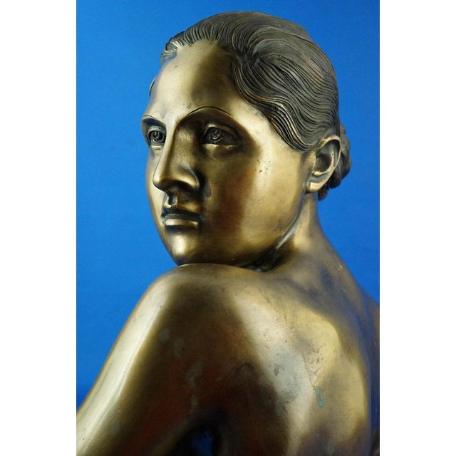 Vincenzo Gemito, Bust Sculpture of Nude Woman, 20th Century, Gilded Bronze For Sale - Image 14 of 18