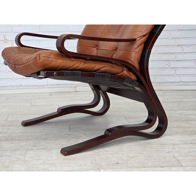 Vintage Norwegian Lounge Chairs with Ottoman by Else & Nordahl Solheim for Rybo Rykken & Co, 1970s, Set of 3 For Sale - Image 6 of 18