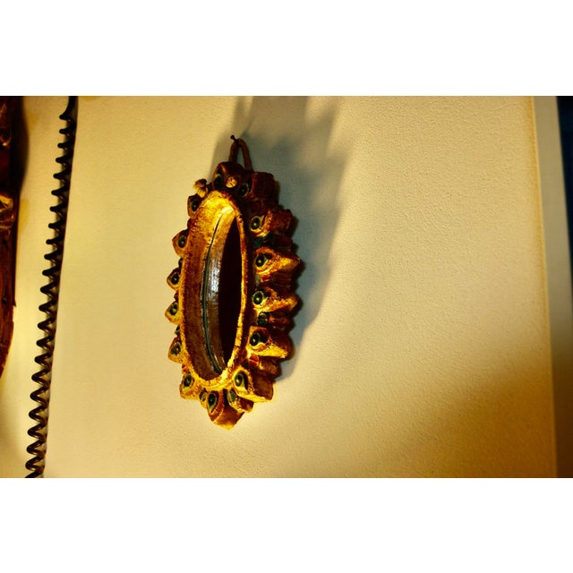 Cabochon Mirror by Georges Pelletier for La Roue Vallauris, 1950 For Sale - Image 3 of 11