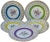 Mid 20th Century Golden Plates with Colorful Floral Motif- Set of 5 For Sale - Image 4 of 8